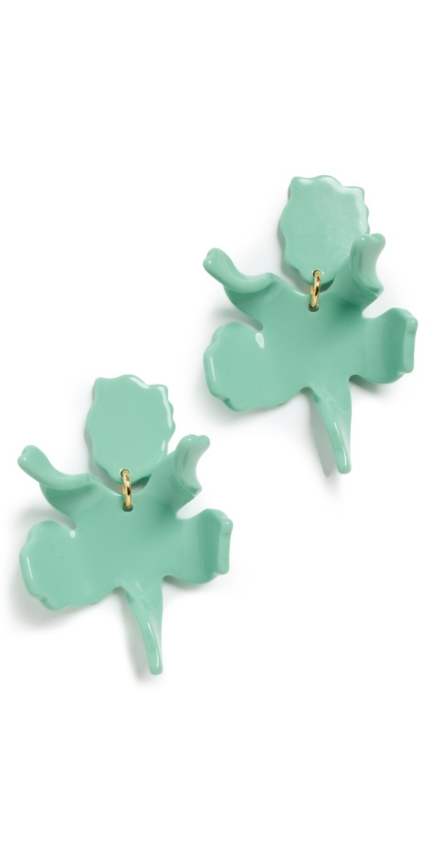 Lele Sadoughi Small Paper Lily Earrings Sea Glass
