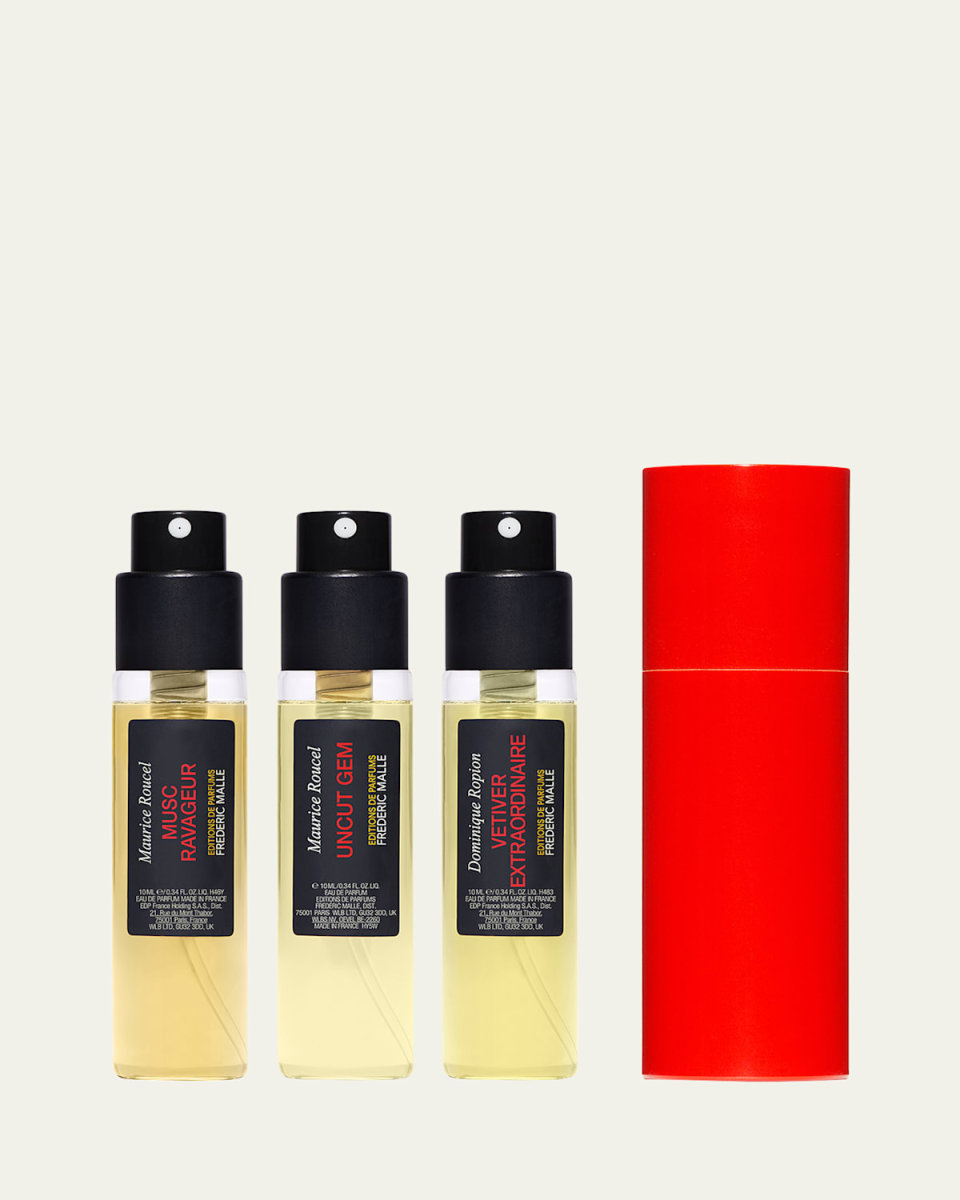 Limited Edition Vibrant & Warm Perfum Travel Gift Set with Case, 3 x 0.34 oz.