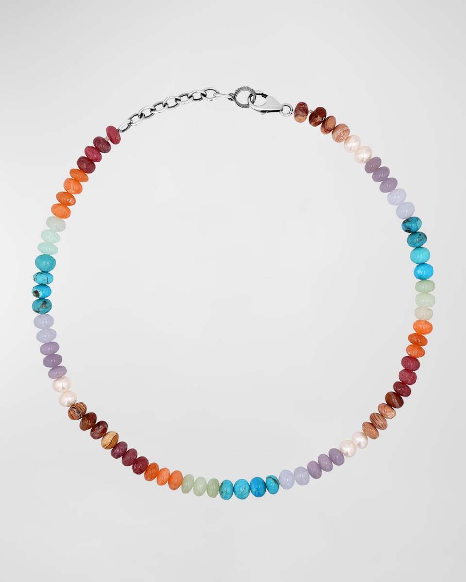 Desert Sundown 8mm Mix Beaded Necklace with Freshwater Pearls