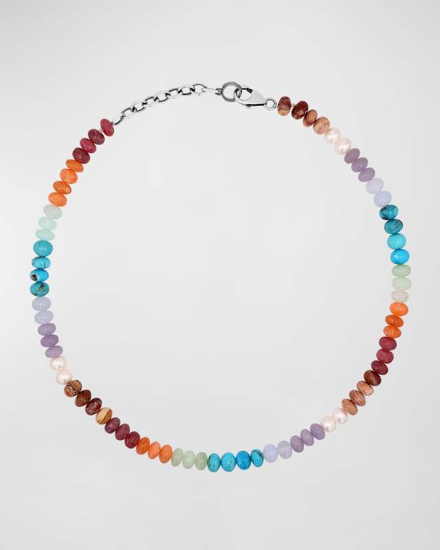 Desert Sundown 8mm Mix Beaded Necklace with Freshwater Pearls