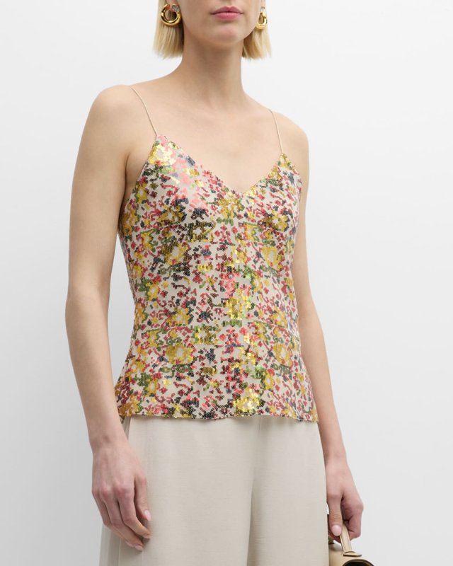 Sequined Mesh Camisole