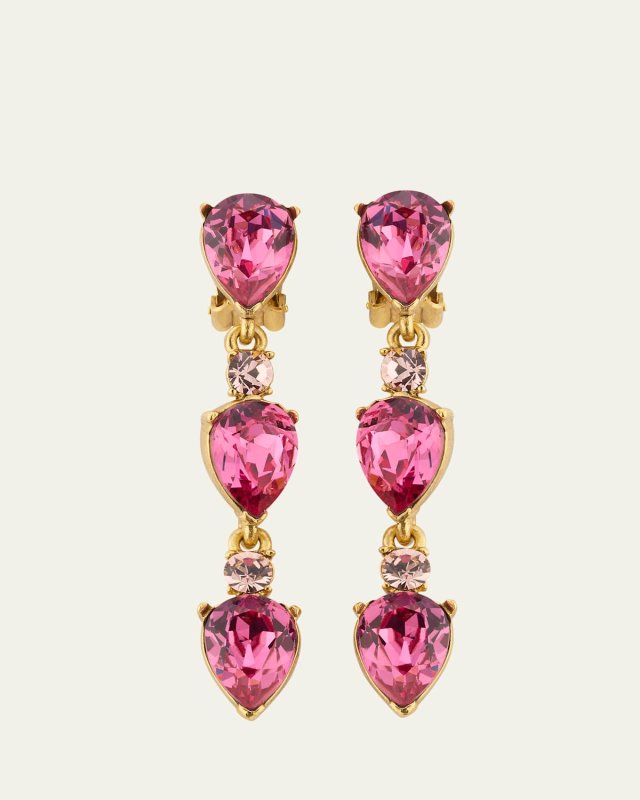 Triple Pear Drop Clip-On Earrings