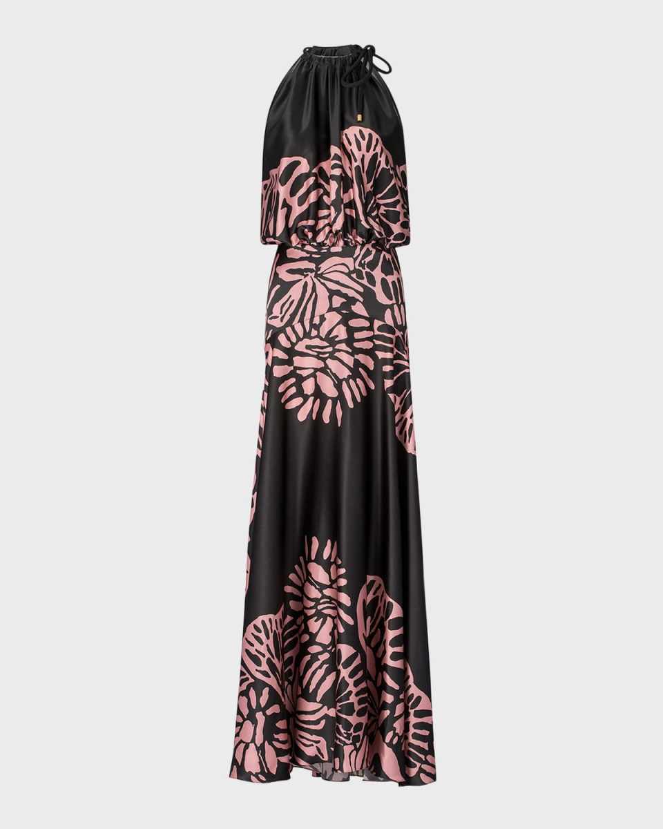 Joss Silk Halter Maxi Dress