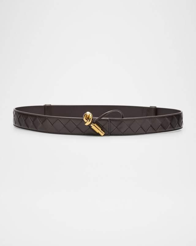 Knot Buckle Medium Calf Leather Belt
