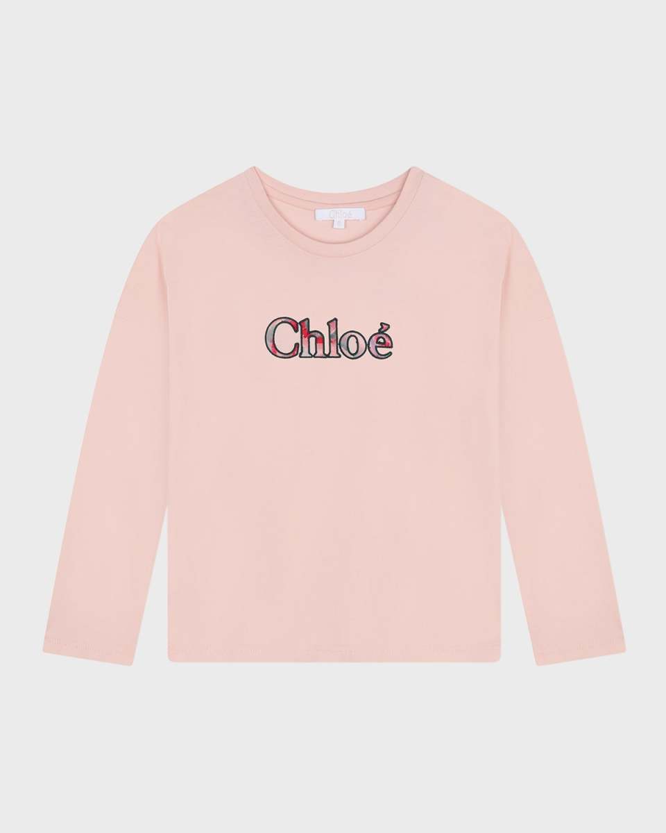 Girl's Embroidered Logo-Print T-Shirt, Size 4-6