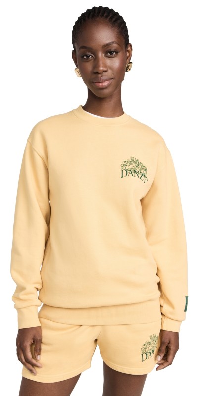 DANZY Graphic Crew Sweatshirt Faded Yellow