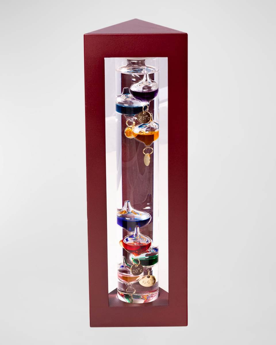 Galileo Thermometer with Multicolor Weights, 13"L