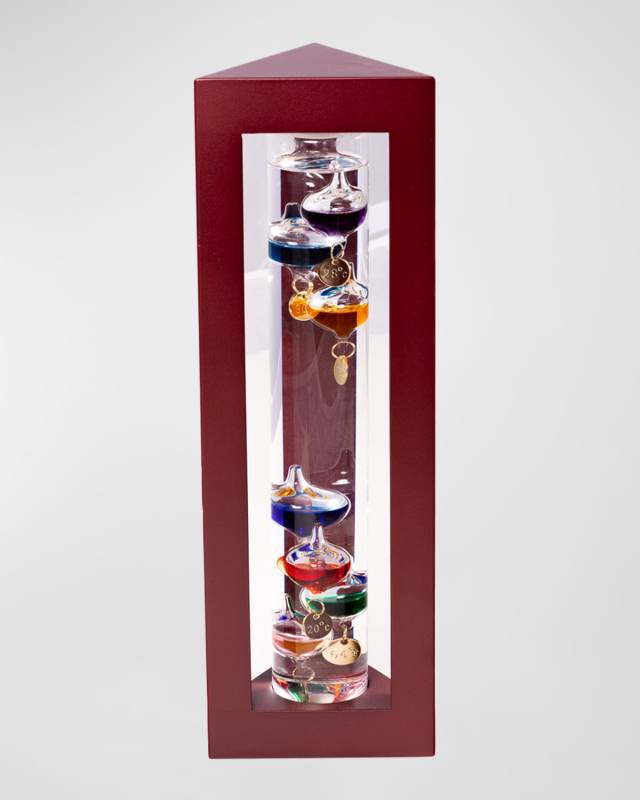 Galileo Thermometer with Multicolor Weights, 13"L