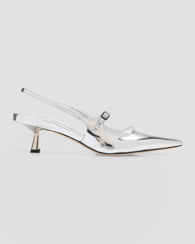 Didi Metallic Mary Jane Slingback Pumps