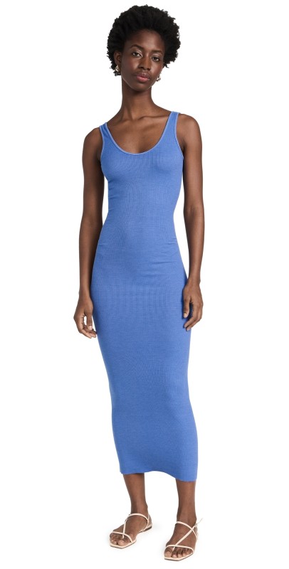 Enza Costa Silk Rib Maxi Tank Dress Cornflower