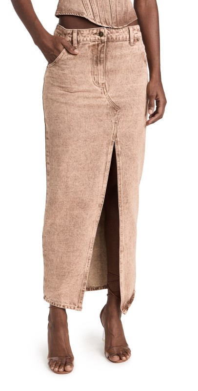 Lioness Barbie Splitidi Skirt Tan Wash