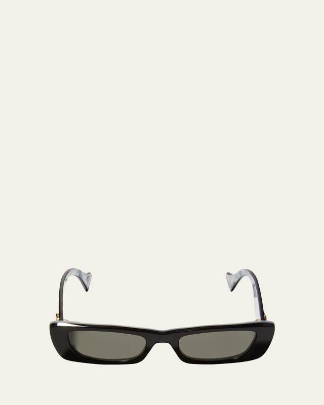 Monochromatic Rectangle Sunglasses w/ Interlocking G Temples