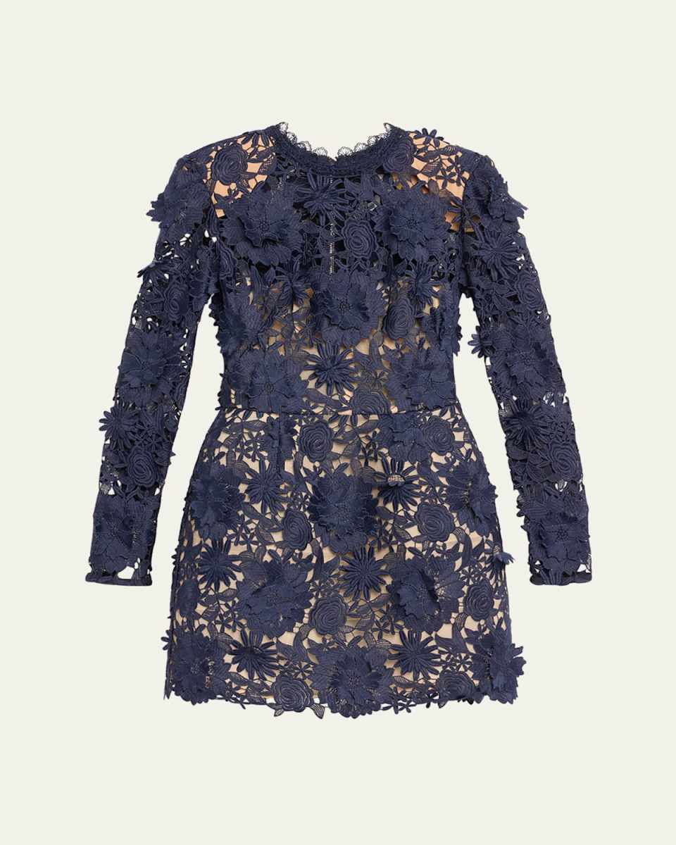 Maia Floral Lace Applique Mini Dress