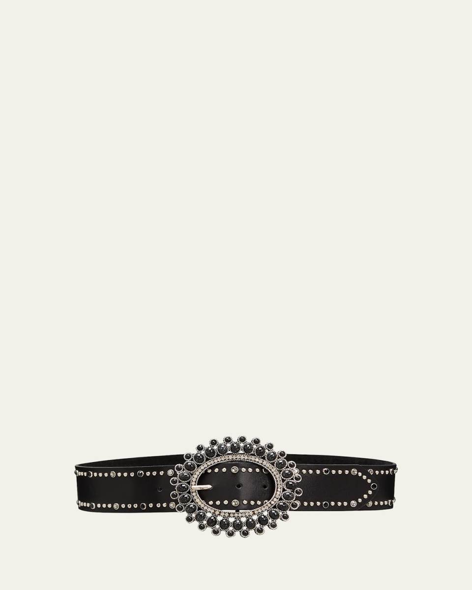 Starburst Leather Buckle Belt