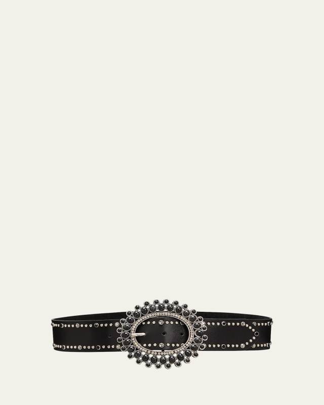 Starburst Leather Buckle Belt