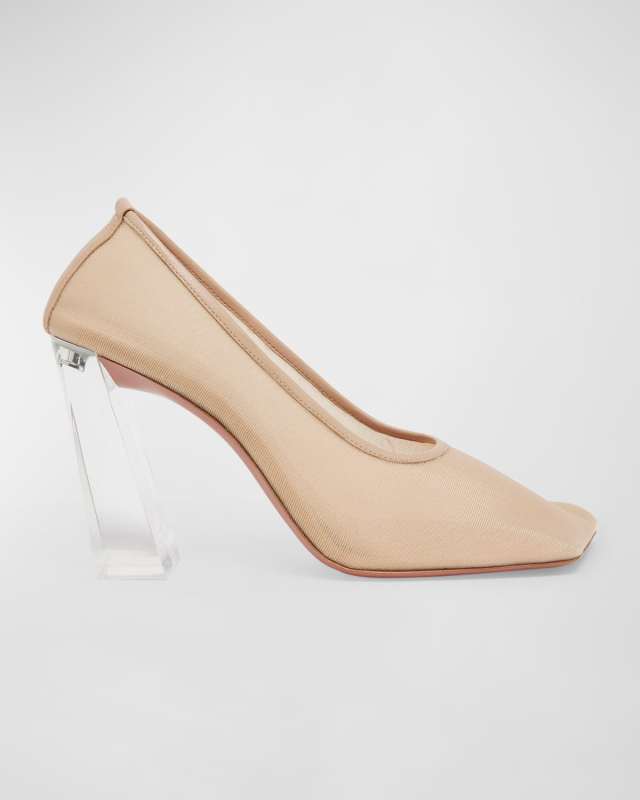 Charlotte Mesh Plexi-Heel Pumps