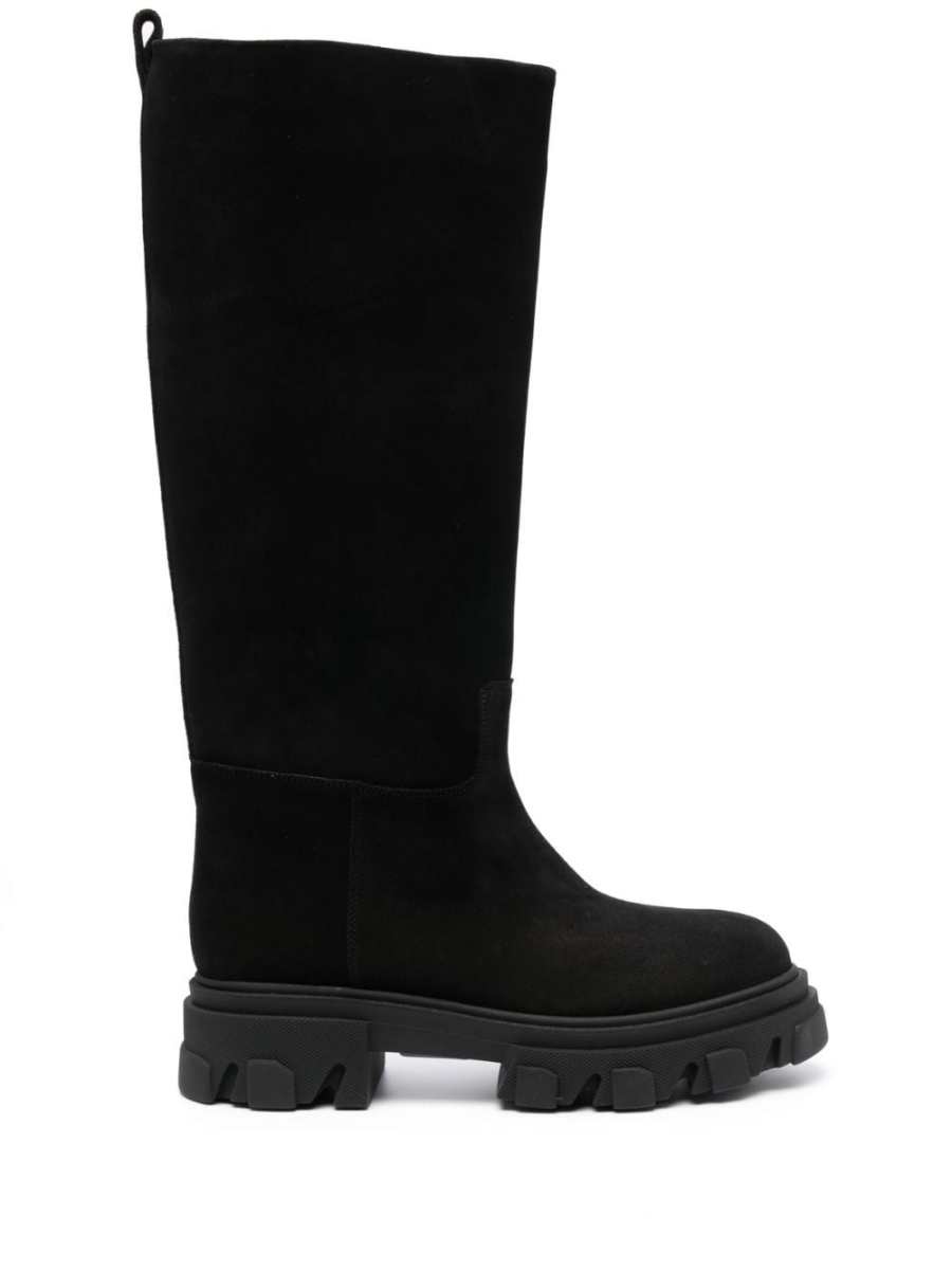 chunky-sole suede boots