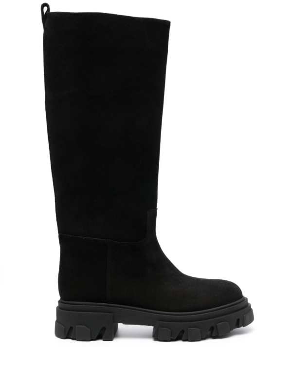 chunky-sole suede boots