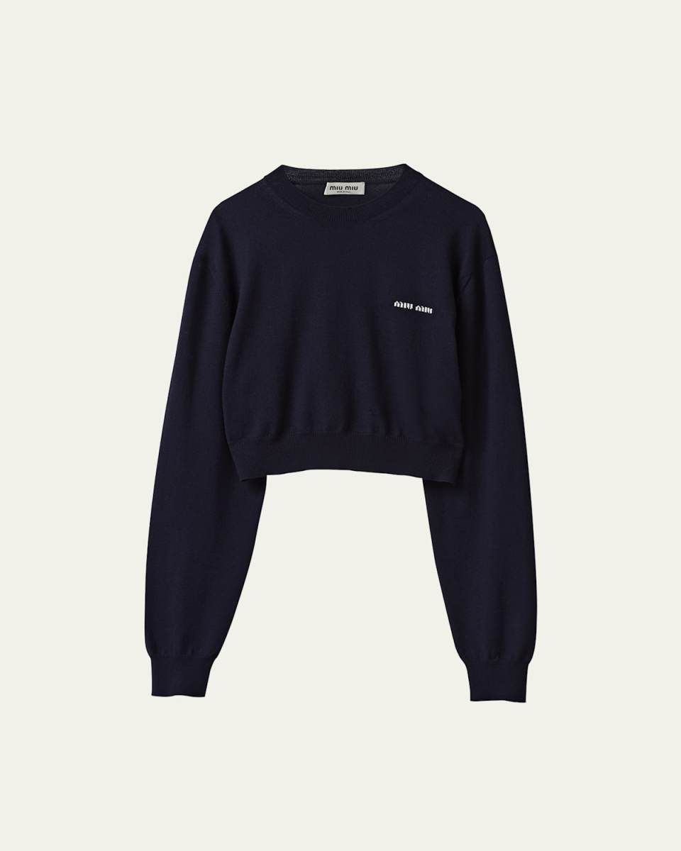 Logo Embroidered Crop Sweater