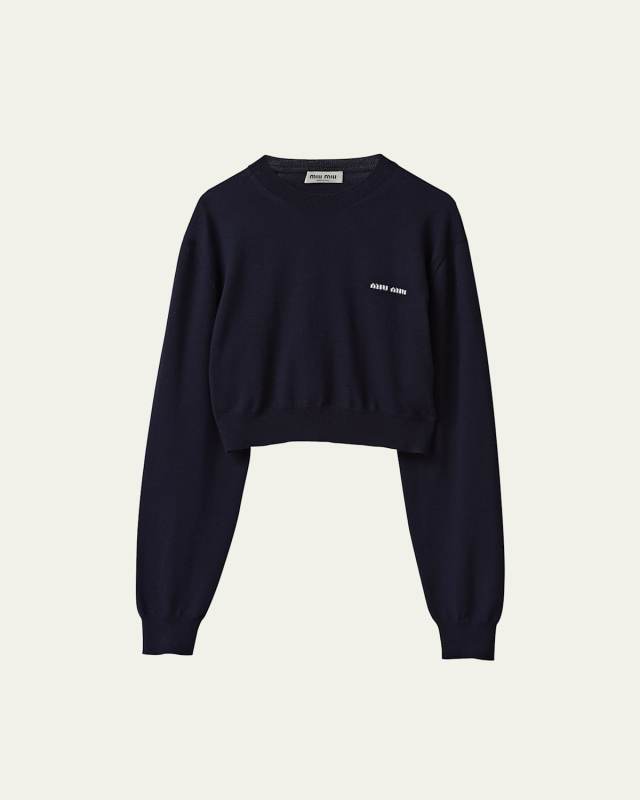 Logo Embroidered Crop Sweater