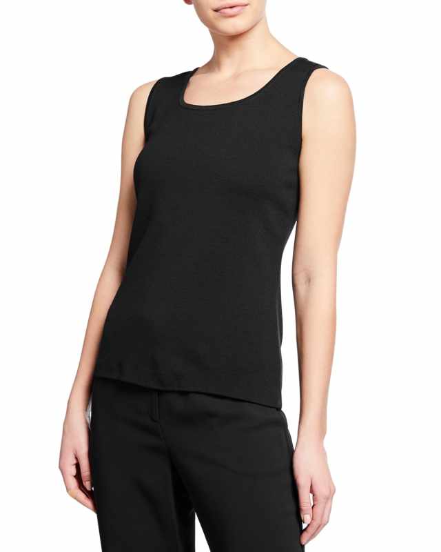 Scoop-Neck Milano Knit Contour Tank
