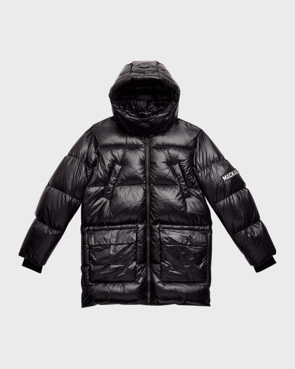 Kid's Kennie Quilted Logo Jacket, Size 8-