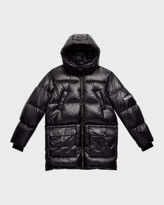 Kid's Kennie Quilted Logo Jacket, Size 8-