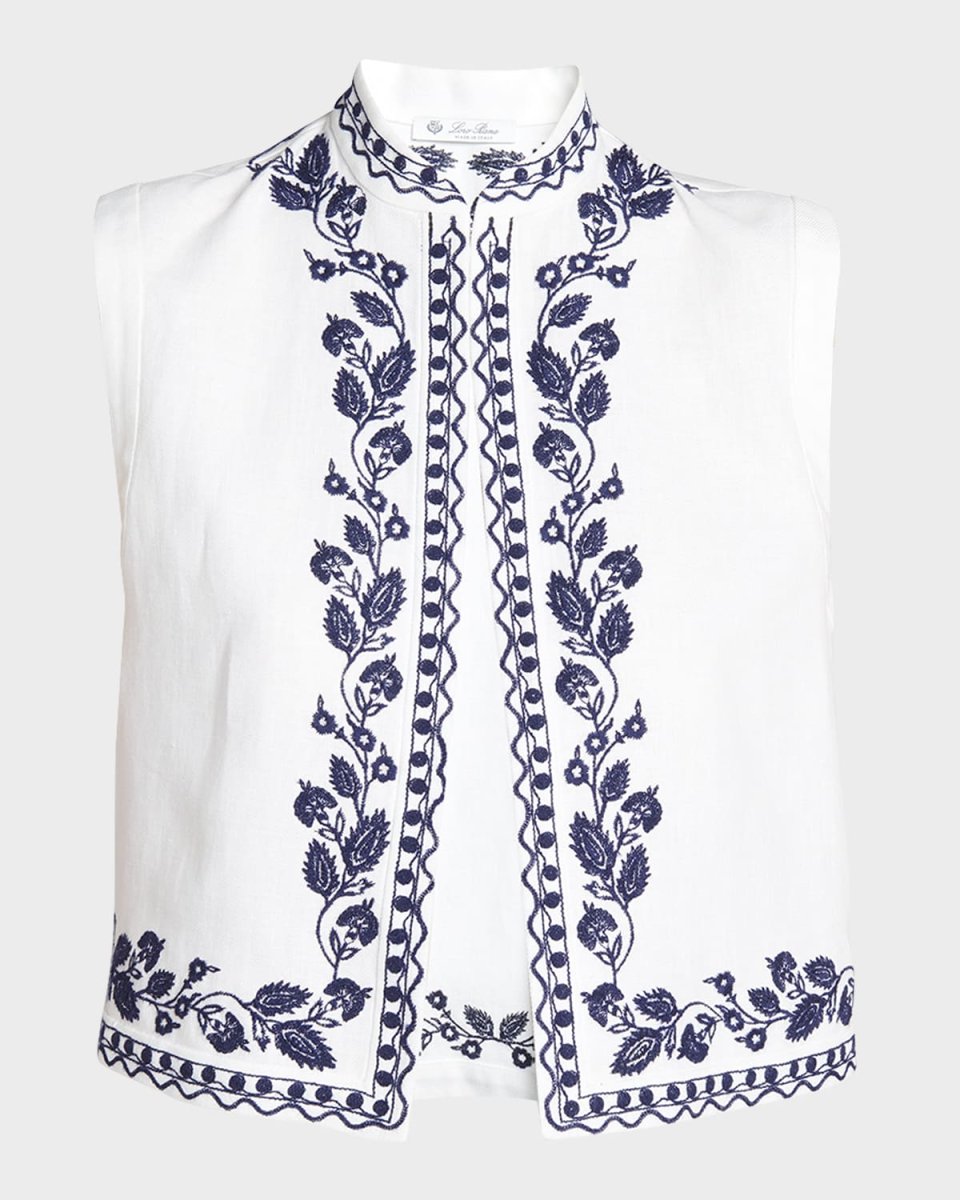 Dabney Embroidered Antigua Gilet