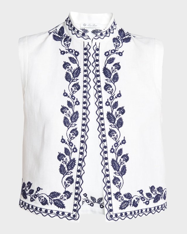 Dabney Embroidered Antigua Gilet
