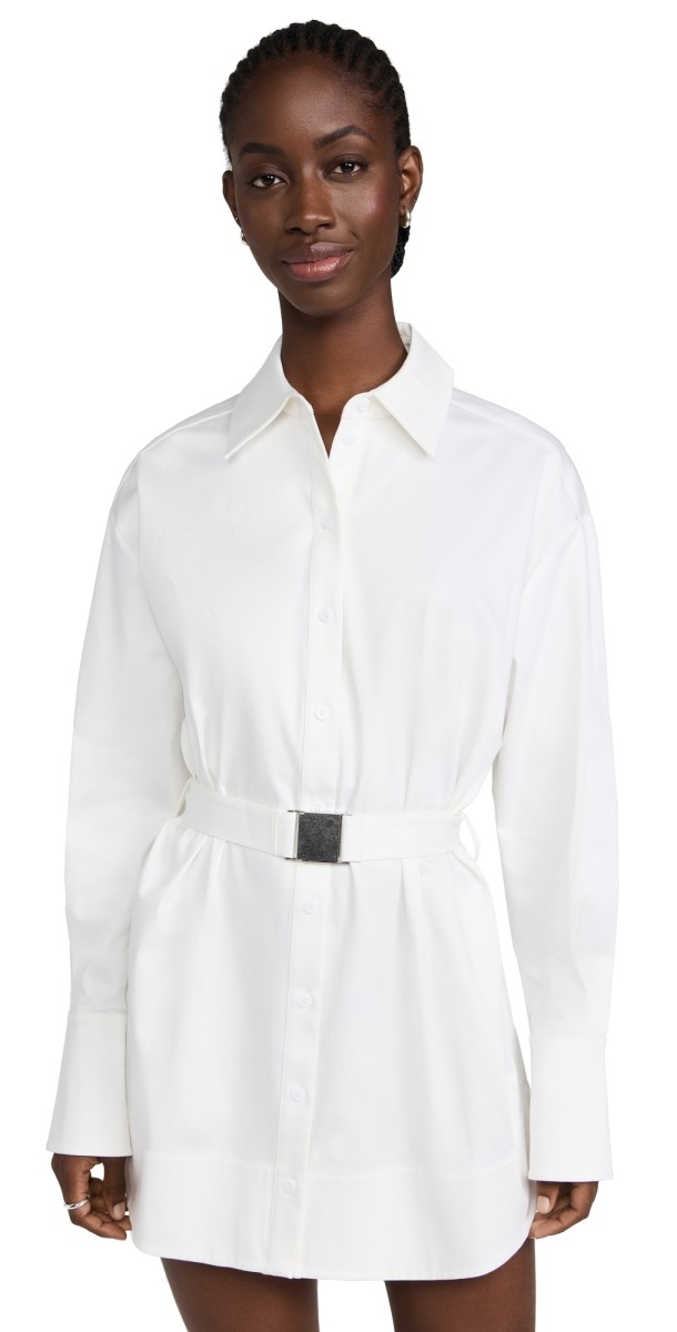 SER. O.YA Posh Poplin Shirt Dress White