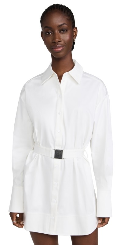 SER. O.YA Posh Poplin Shirt Dress White