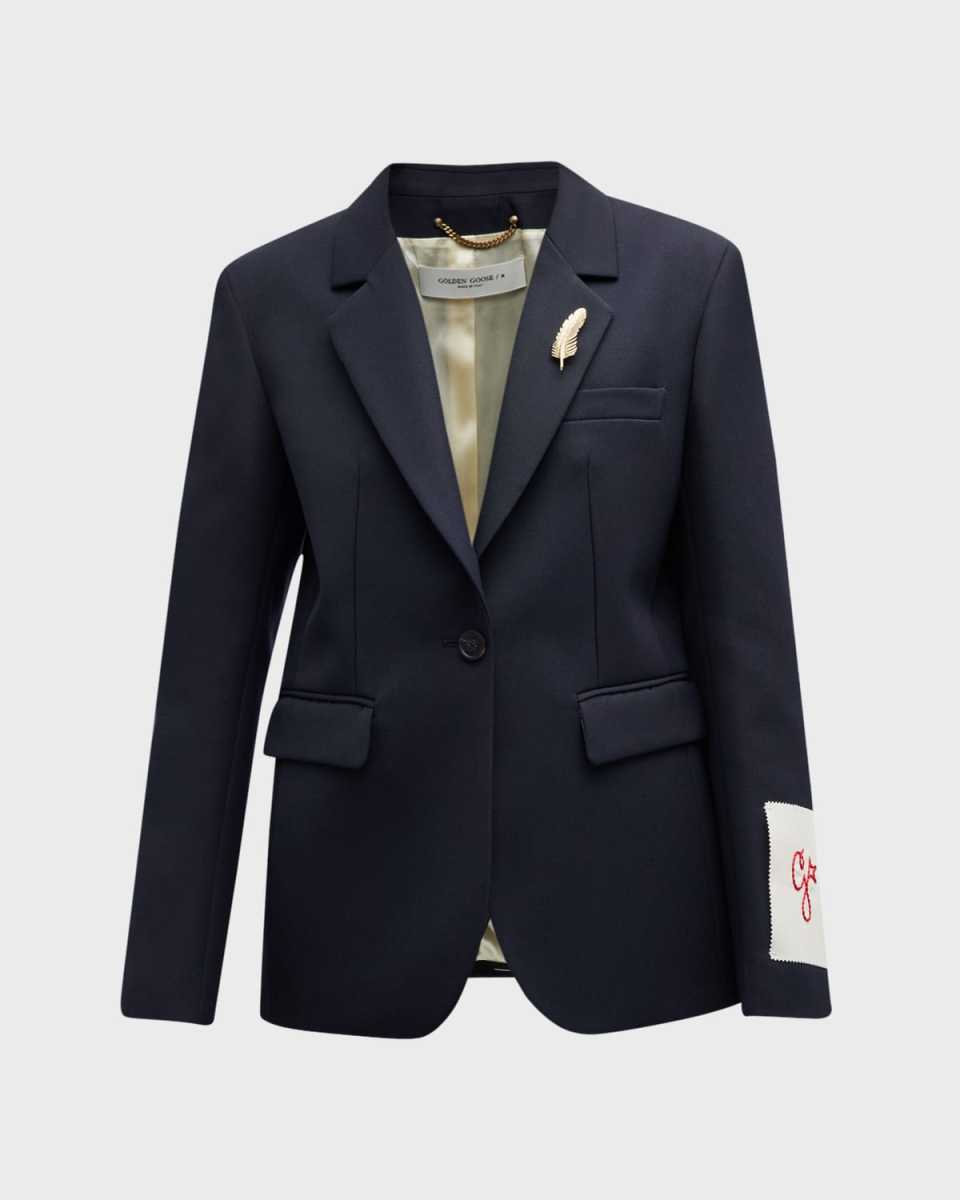 Golden Single-Breasted Blazer