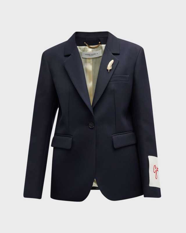 Golden Single-Breasted Blazer