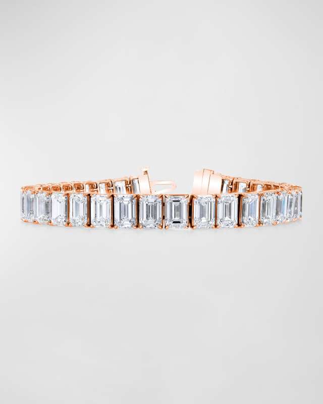 18K Gold North-South Prong-Set Diamond Tennis Bracelet, 21.50tcw, 7"L
