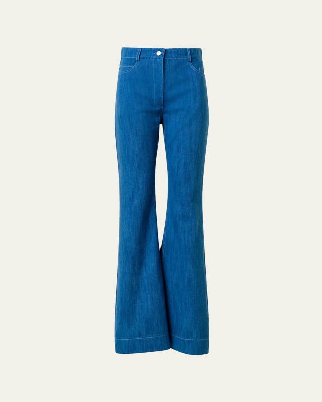 Courtney Bootcut-Leg Washed Denim Pants