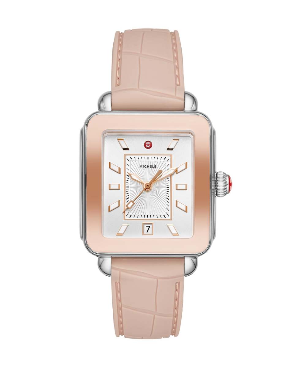 Deco Sport Silicone Embossed Watch in Desert Rose