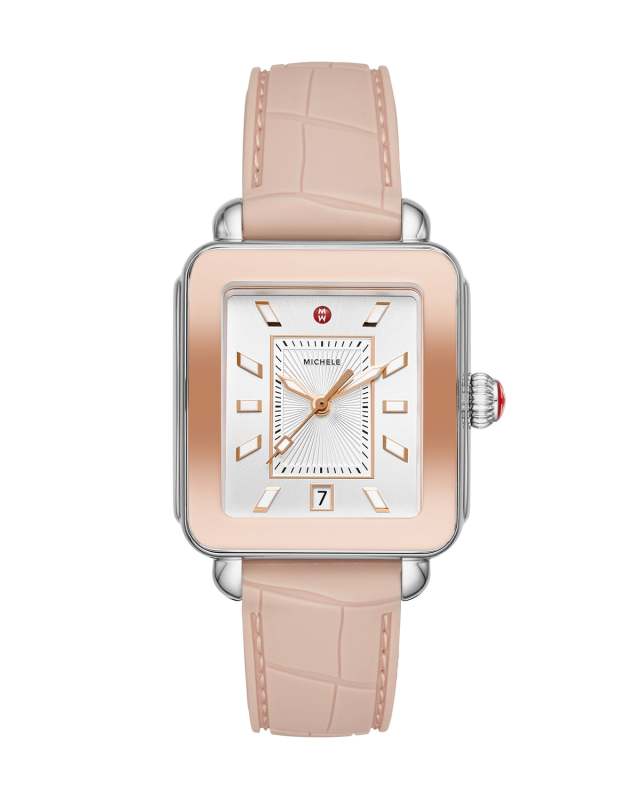 Deco Sport Silicone Embossed Watch in Desert Rose