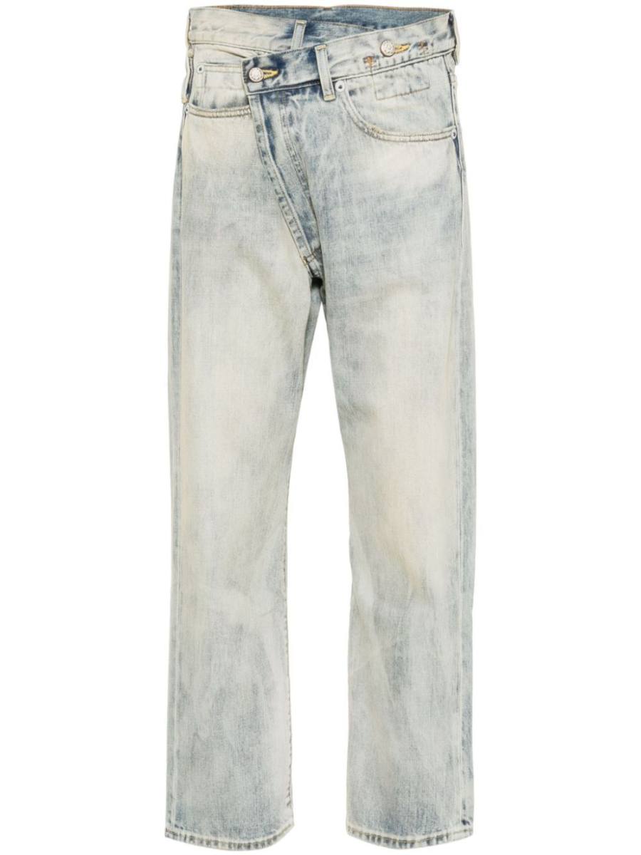 Crossover mid-rise tapered jeans