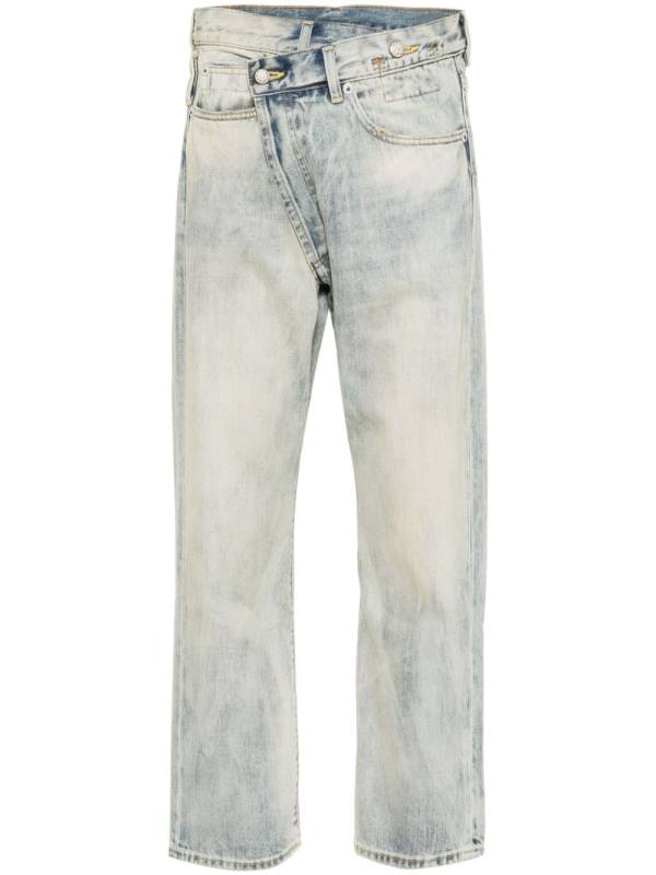 Crossover mid-rise tapered jeans