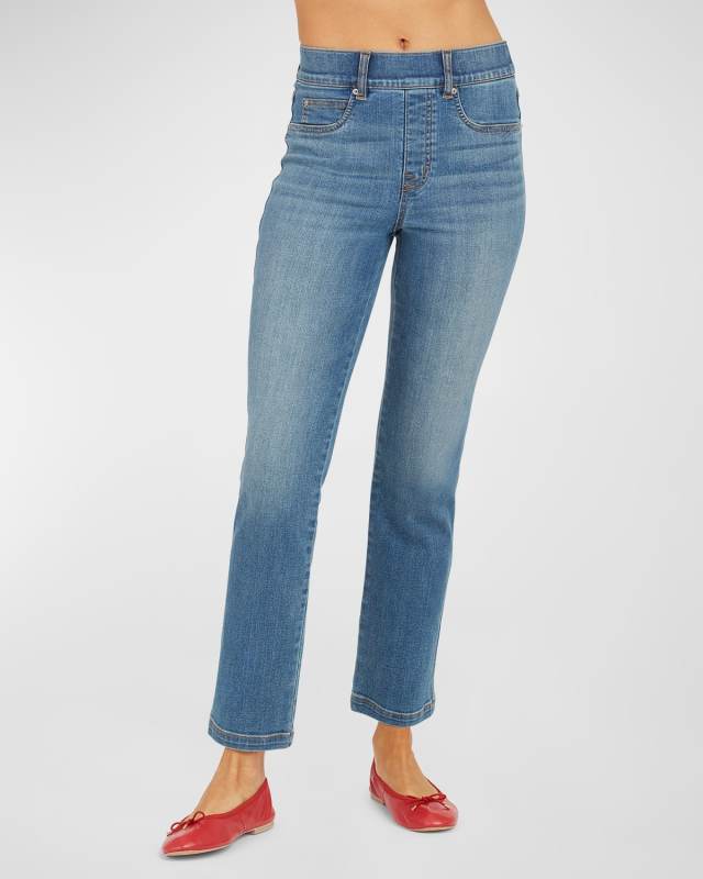 High-Rise Straight-Leg Denim Jeans