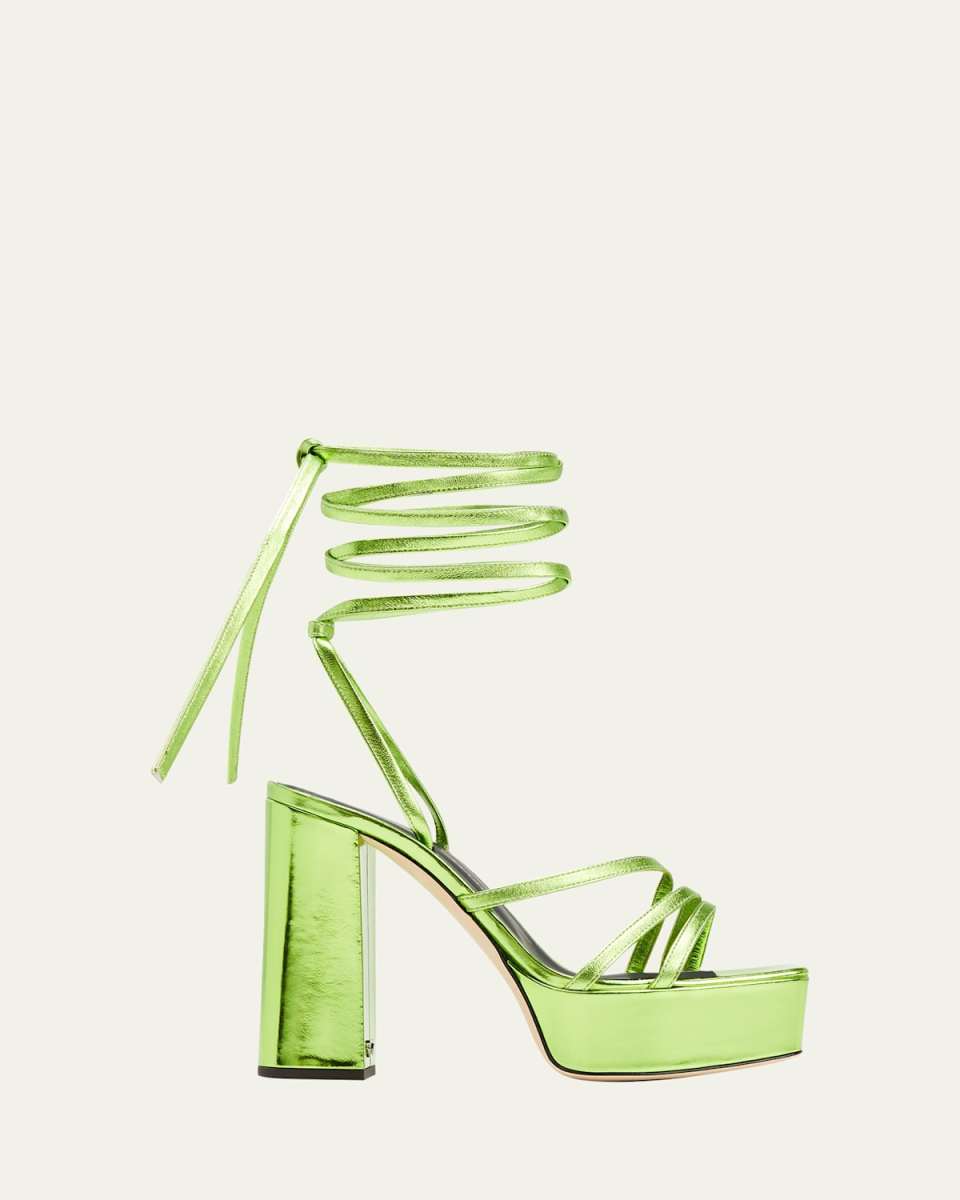 Vegas Strappy Metallic Platform Sandals