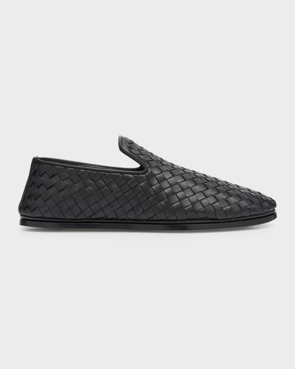 Intrecciato Woven Leather Slipper Loafers