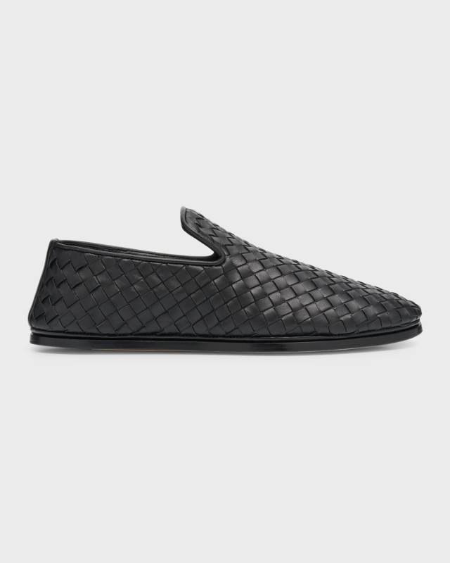 Intrecciato Woven Leather Slipper Loafers