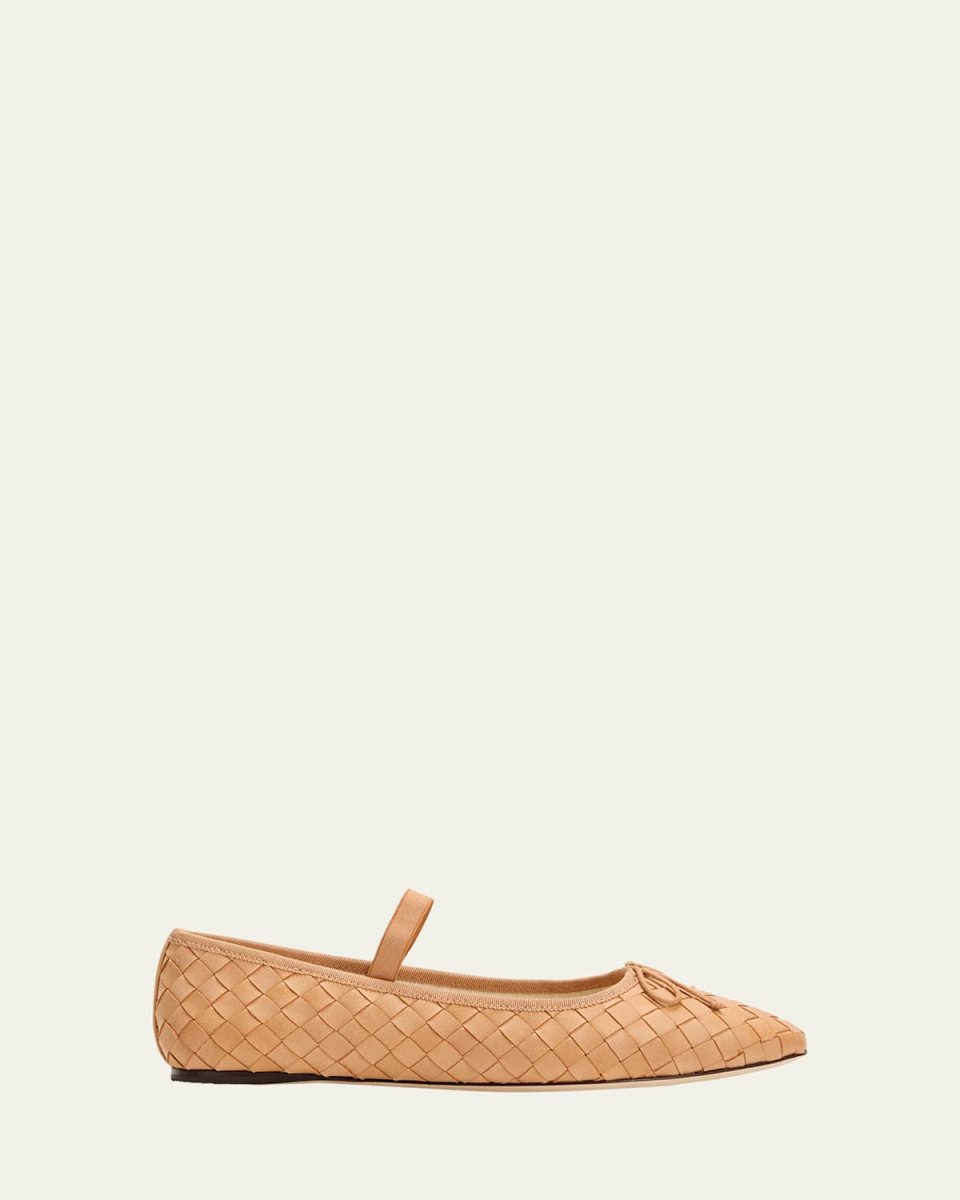 Leonie Woven Leather Ballerina Flats
