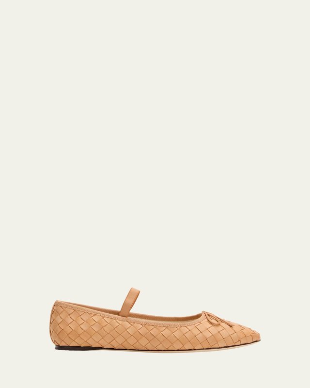 Leonie Woven Leather Ballerina Flats