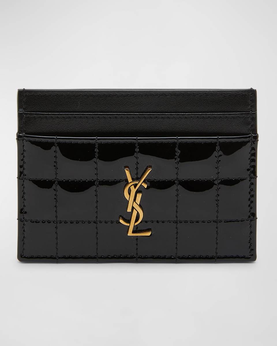 Fragments YSL Quilted Patent Zipped Card Holder