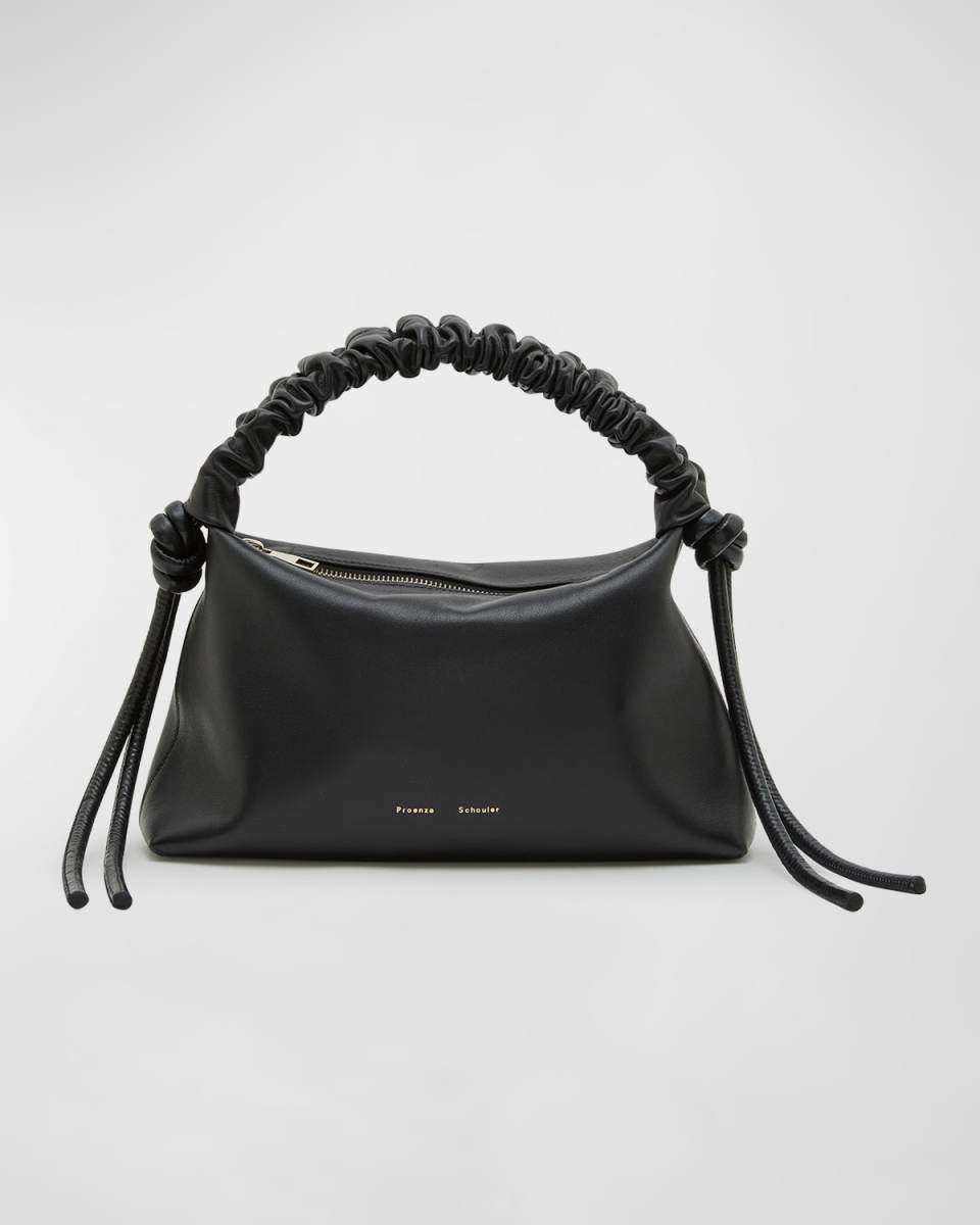 Mini Drawstring Leather Top-Handle Bag