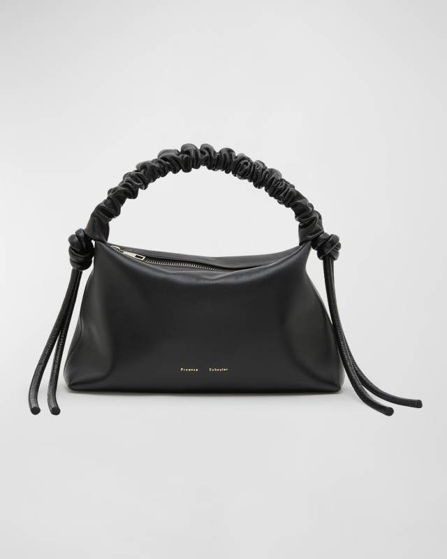 Mini Drawstring Leather Top-Handle Bag