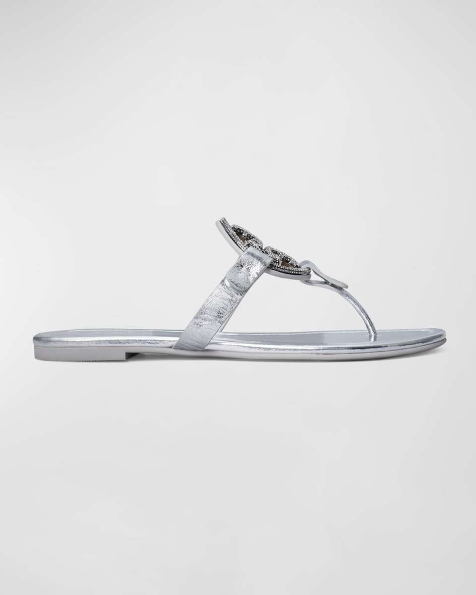 Miller Pave Medallion Thong Sandals