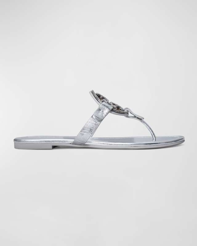 Miller Pave Medallion Thong Sandals